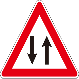 Two-Way Road Ahead Straight